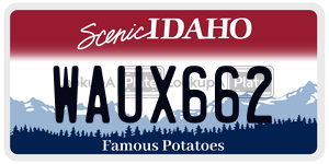 WAUX662  license plate in ID