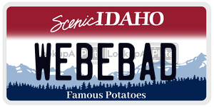WEBEBAD  license plate in ID