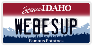 WEBESUP  license plate in ID