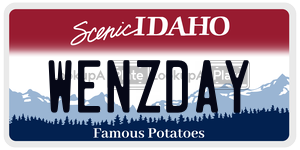 WENZDAY  license plate in ID