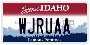 WJRUAA  license plate in ID