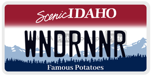 WNDRNNR  license plate in ID