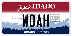 WOAH  license plate in ID