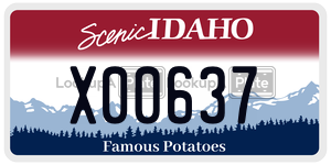 X00637  license plate in ID