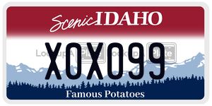 X0X099  license plate in ID