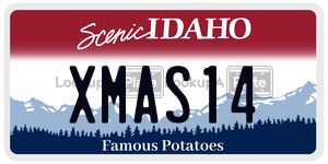 XMAS14  license plate in ID