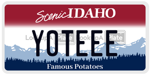Y0TEEE license plate in Idaho