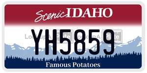 YH5859  license plate in ID