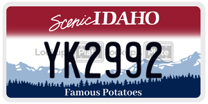 YK2992  license plate in ID