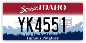 YK4551  license plate in ID