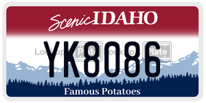 YK8086 license plate in Idaho