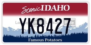 YK8427 license plate in Idaho
