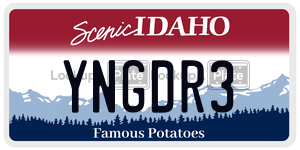 YNGDR3  license plate in ID