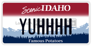 YUHHHH  license plate in ID