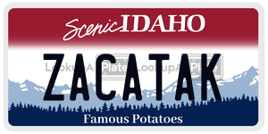 ZACATAK  license plate in ID