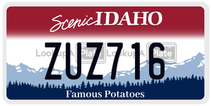 ZUZ716  license plate in ID