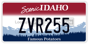 ZVR255  license plate in ID