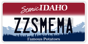 ZZSMEMA  license plate in ID