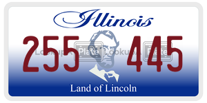 255445  license plate in IL