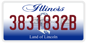 3831832B license plate in Illinois