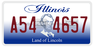 A544657  license plate in IL
