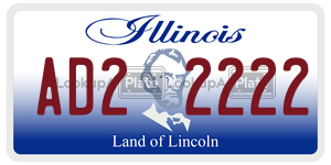 AD22222 license plate in Illinois