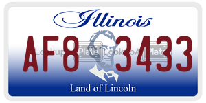 AF83433 license plate in Illinois