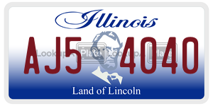 AJ54040 license plate in Illinois