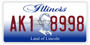 AK18998 license plate in Illinois