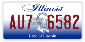 AU76582 license plate in Illinois
