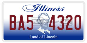 BA54320 license plate in Illinois
