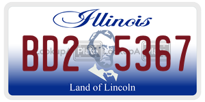 BD25367 license plate in Illinois
