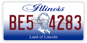 BE54283  license plate in IL