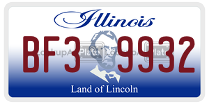 BF39932  license plate in IL