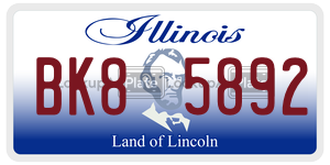 BK85892 license plate in Illinois
