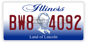 BW84092 license plate in Illinois