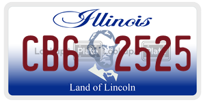 CB62525 license plate in Illinois