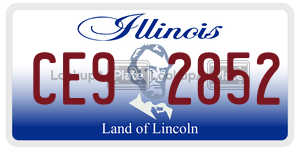 CE92852 license plate in Illinois