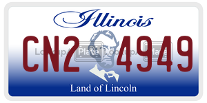 CN24949 license plate in Illinois