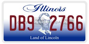 DB92766 license plate in Illinois