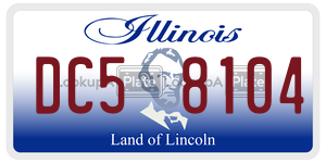 DC58104 license plate in Illinois