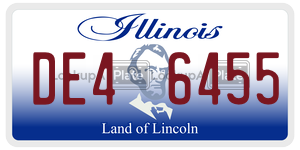 DE46455 license plate in Illinois
