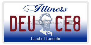DEUCE8 license plate in Illinois