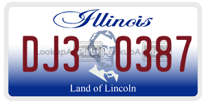 DJ30387  license plate in IL