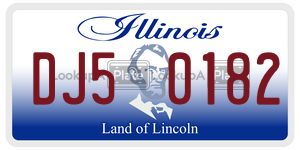 DJ50182 license plate in Illinois