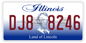 DJ88246  license plate in IL