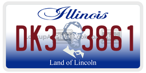DK33861 license plate in Illinois
