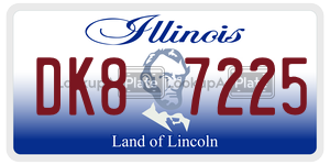 DK87225 license plate in Illinois