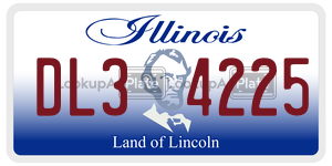 DL34225  license plate in IL