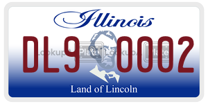 DL90002 license plate in Illinois